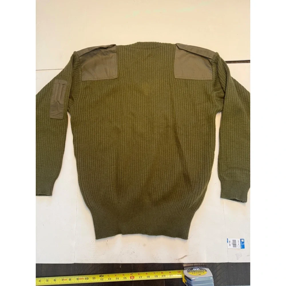 Sancino SRL Italian Army Military Commando Sweater V-Neck Wool Olive Drab Large